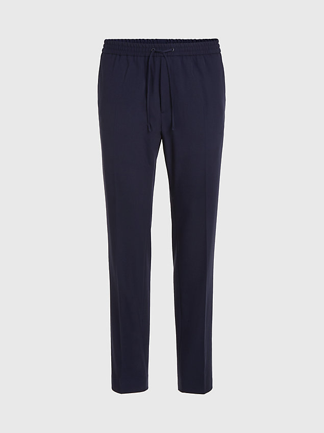 blue soft stretch twill joggers for men calvin klein