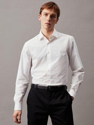 Men's Shirt Calvin Klein Slim Plain collar French Long sleeve