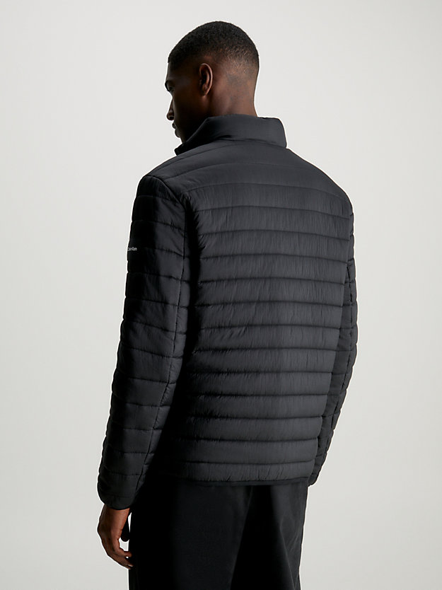 ck black lightweight packable puffer jacket for men calvin klein