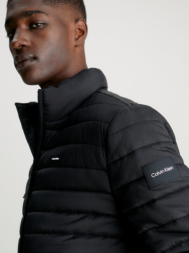 ck black lightweight packable puffer jacket for men calvin klein