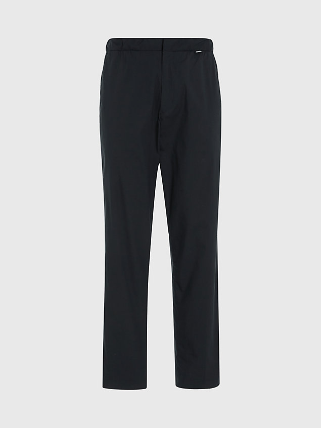 black technical cotton tapered trousers for men calvin klein
