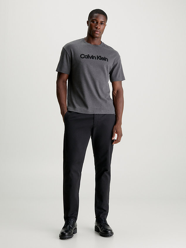 black cotton twill tapered joggers for men calvin klein