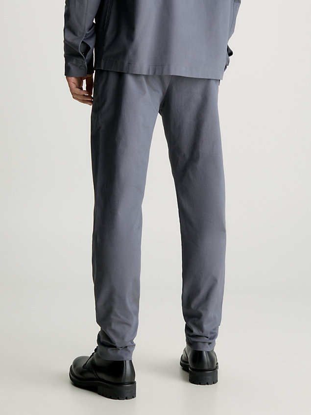 pantaloni da tuta affusolati in twill di cotone grey da uomo calvin klein