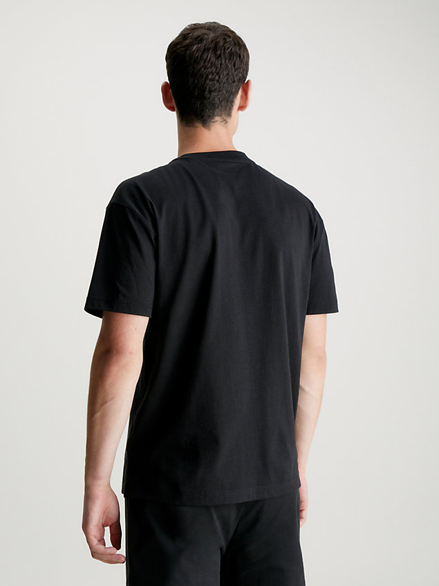 black t-shirt met grafische print voor heren - calvin klein