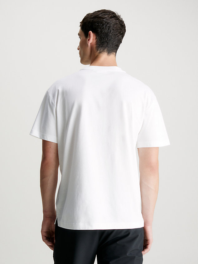 white graphic print t-shirt for men calvin klein