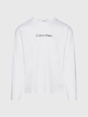 Calvin Klein long sleeve t-shirt with logo print in black