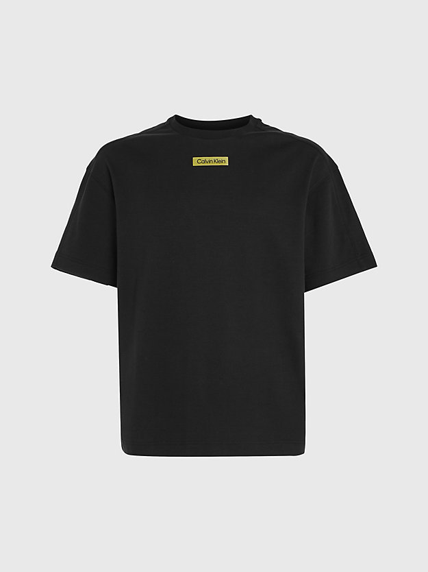 ck black cotton grid logo t-shirt for men calvin klein