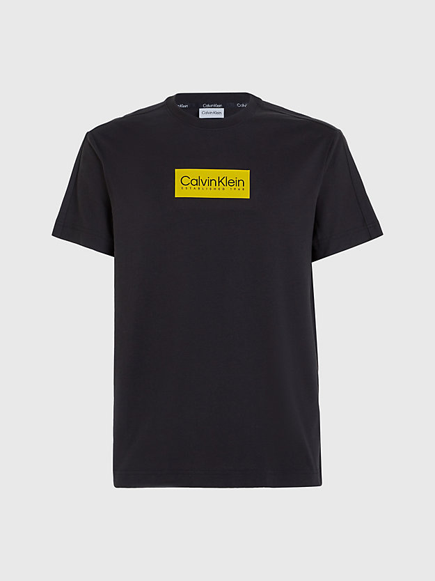 t-shirt con logo in cotone ck black da uomo calvin klein