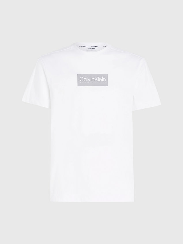 white logo-t-shirt aus baumwolle für herren - calvin klein