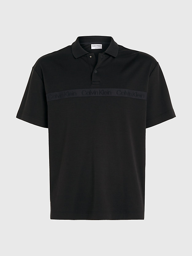 ck black logo tape polo shirt for men calvin klein