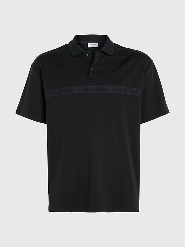 black logo tape polo shirt for men calvin klein