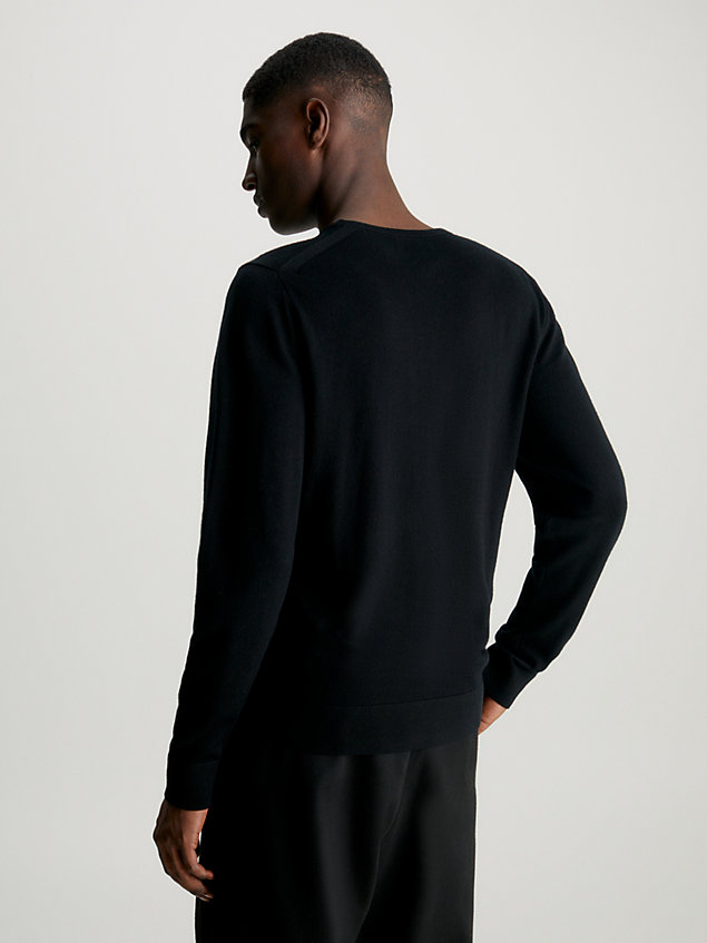 maglione in lana merino in confezione regalo black da uomo calvin klein