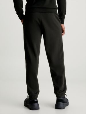 BLACK COTTON FLEECE PANTS