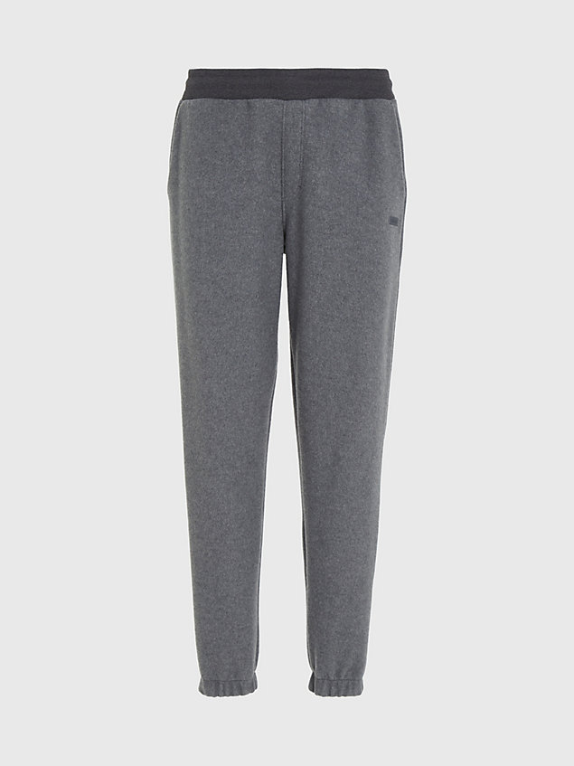 pantalon de jogging confort en polaire brossée grey pour hommes calvin klein