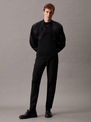black relaxed cotton interlock t-shirt for men calvin klein