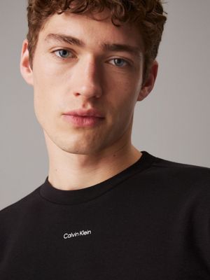 ck black relaxed cotton interlock t-shirt for men calvin klein