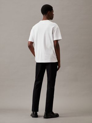 bright white relaxed cotton interlock t-shirt for men calvin klein