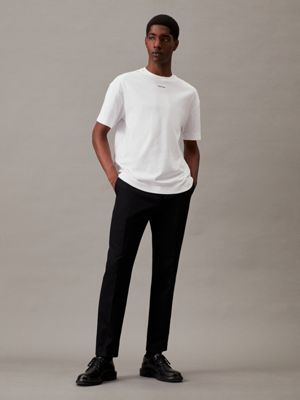 bright white relaxed cotton interlock t-shirt for men calvin klein