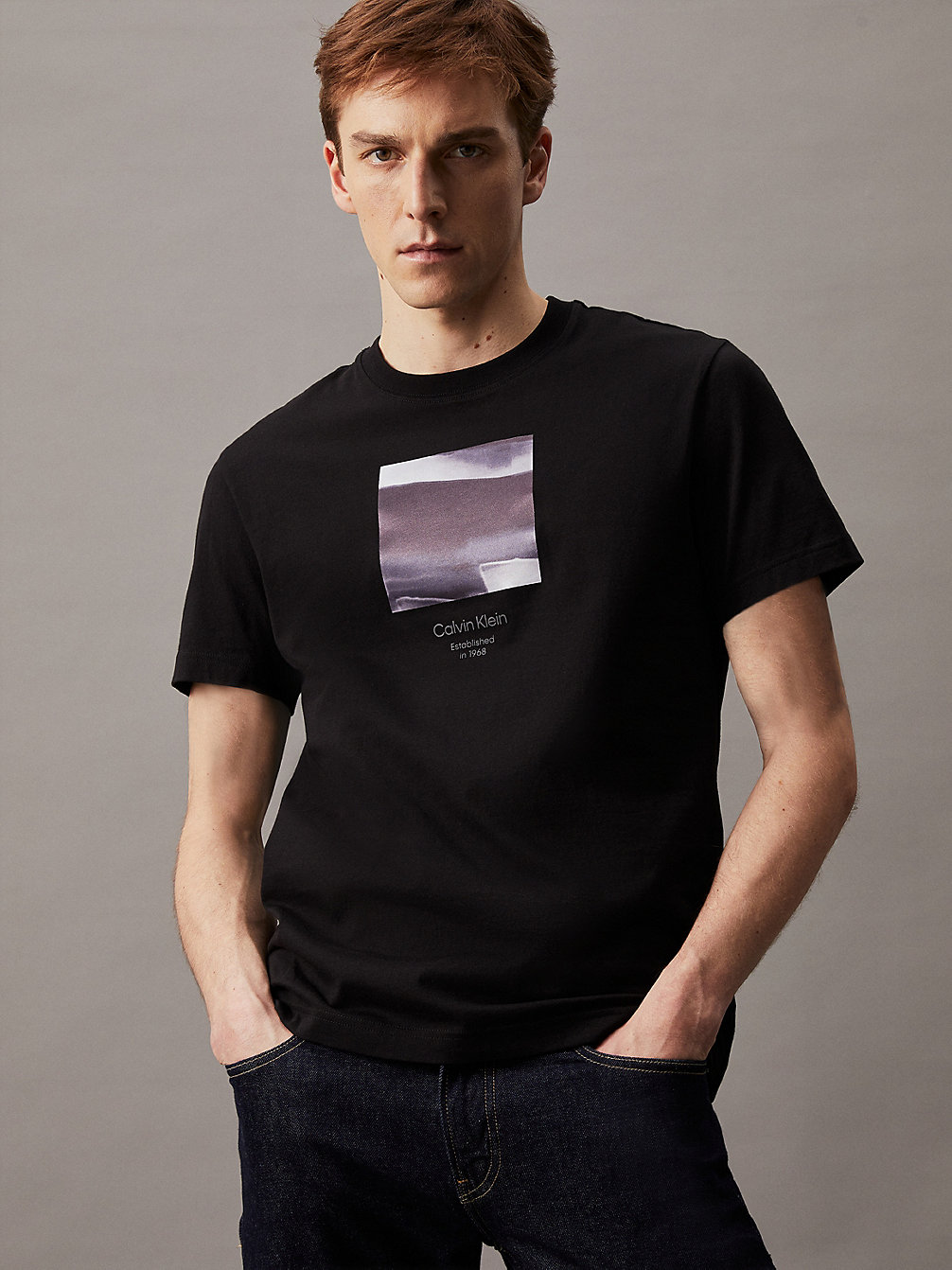 CK BLACK Diffused Print Graphic T-Shirt undefined Men Calvin Klein