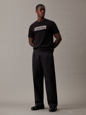 black t-shirt met logo voor heren - calvin klein
