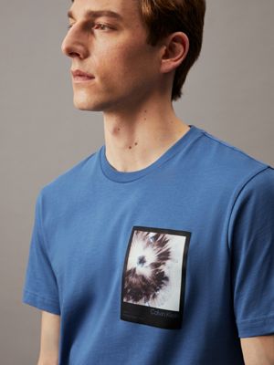 delta blue flower graphic t-shirt for men calvin klein