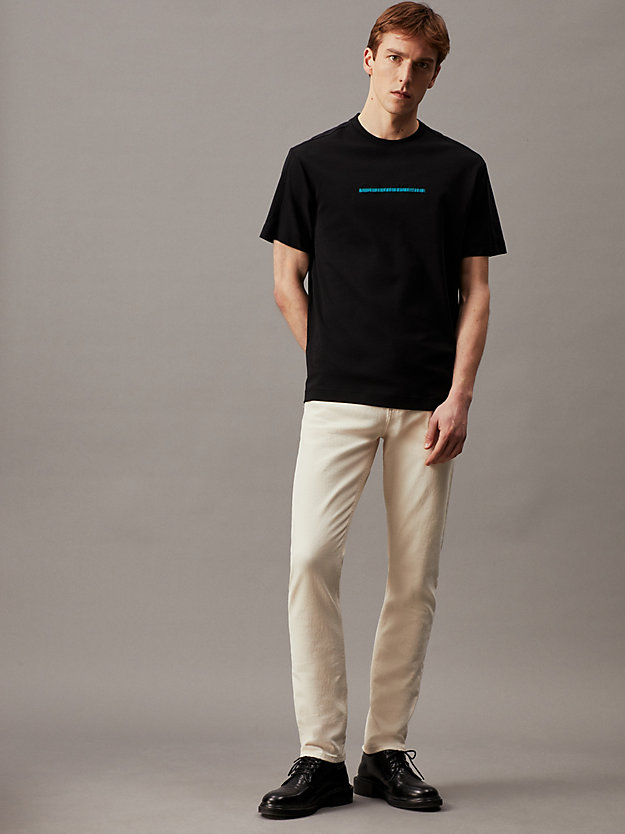 t-shirt en coton avec logo ck black pour hommes calvin klein