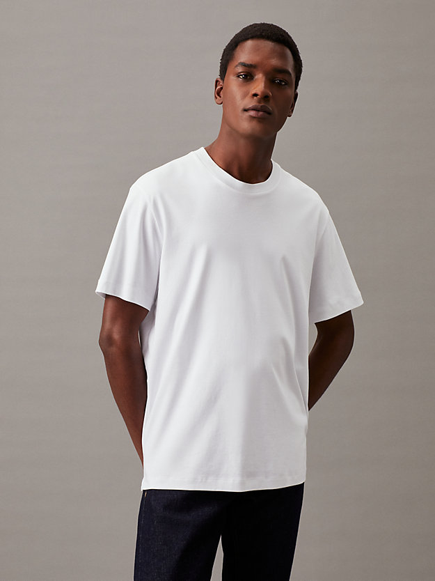 t-shirt relaxed en coton bright white pour hommes calvin klein