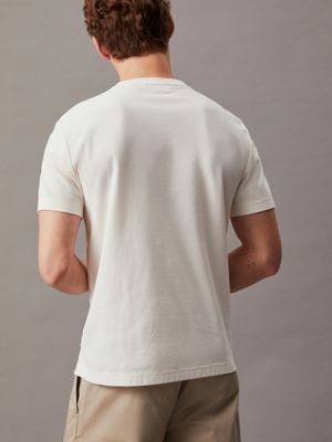 egret textured piping t-shirt for men calvin klein