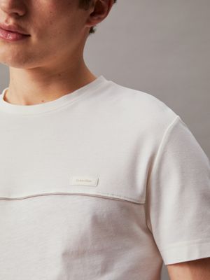 egret textured piping t-shirt for men calvin klein