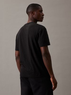 ck black slub jersey pocket t-shirt for men calvin klein