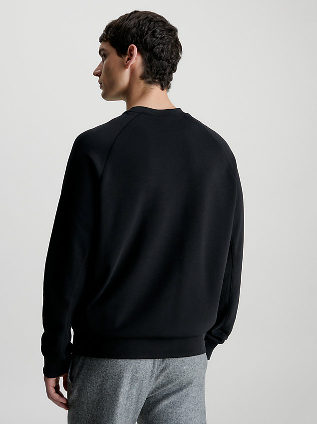 black sweatshirt aus baumwoll-modal für herren - calvin klein