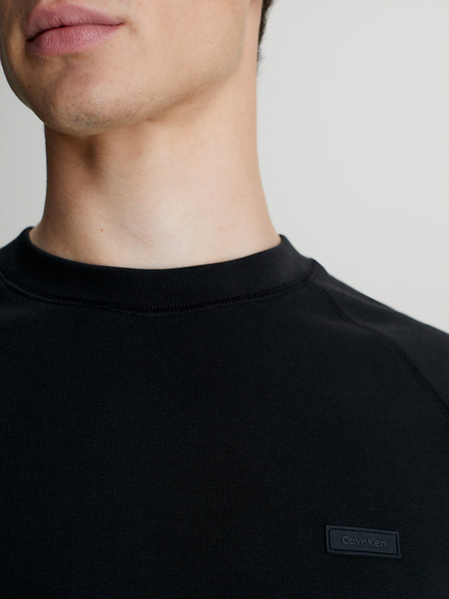 black cotton modal sweatshirt for men calvin klein