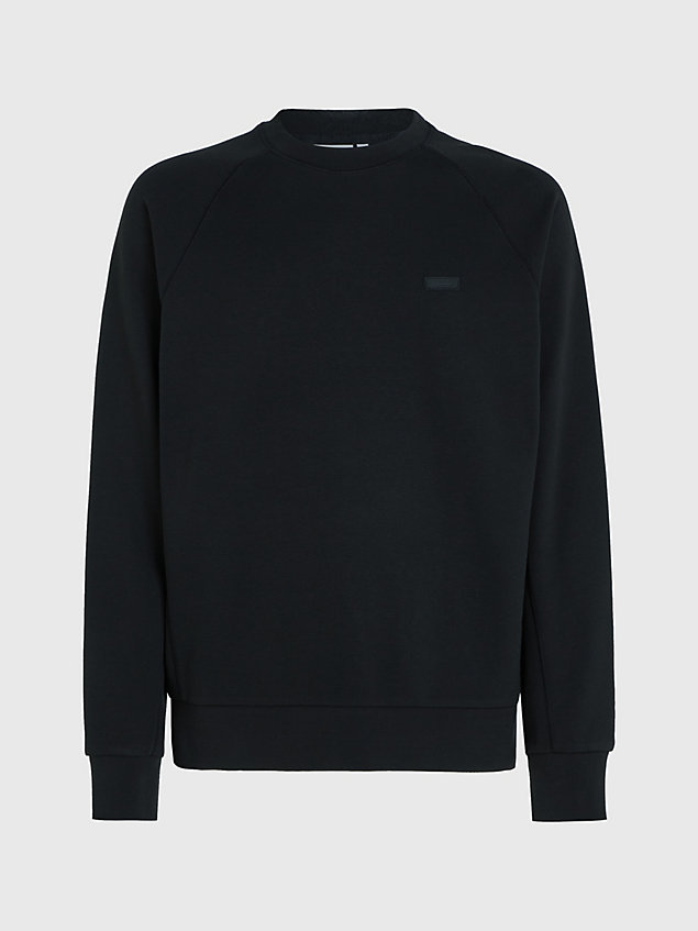 black cotton modal sweatshirt for men calvin klein