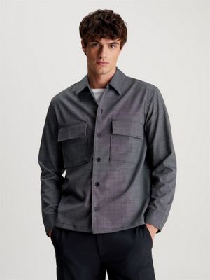 Textured Wool Blend Overshirt Calvin Klein® | K10K112711BEH
