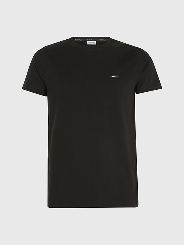 black slim cotton stretch t-shirt for men calvin klein