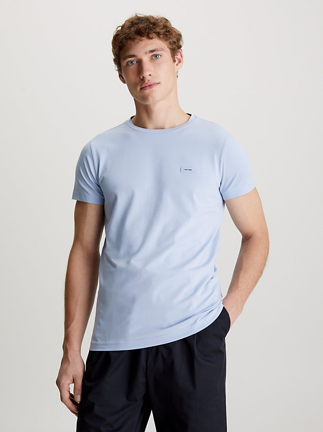 blue schmales t-shirt für herren - calvin klein