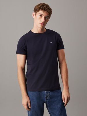 blue slim t-shirt for men calvin klein