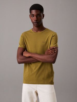 green slim t-shirt for men calvin klein