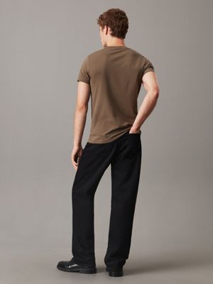 grey slim fit t-shirt voor heren - calvin klein