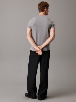 mid grey heather slim stretch t-shirt for men calvin klein