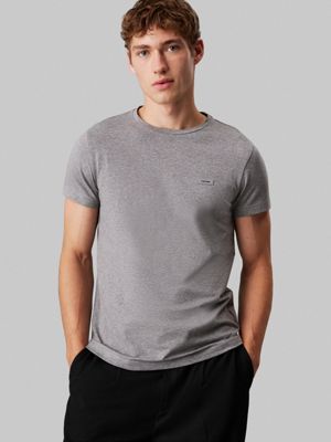 grey slim t-shirt for men calvin klein