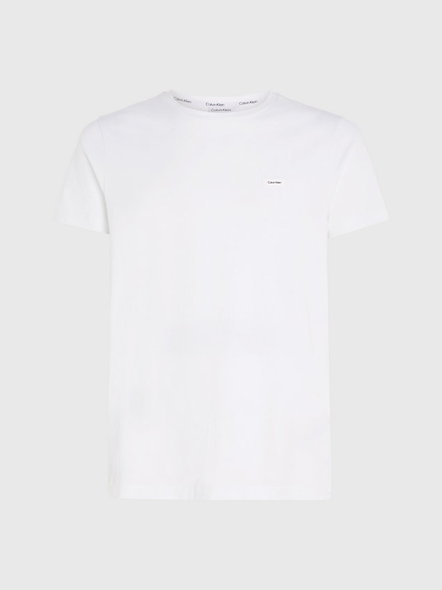 white slim cotton stretch t-shirt for men calvin klein