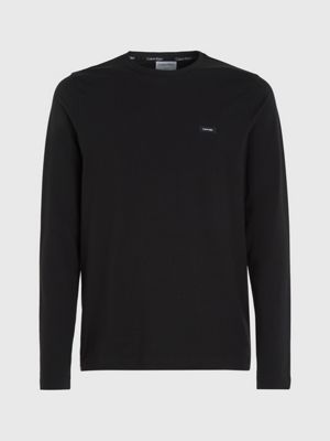 ck black slim long sleeve t-shirt for men calvin klein