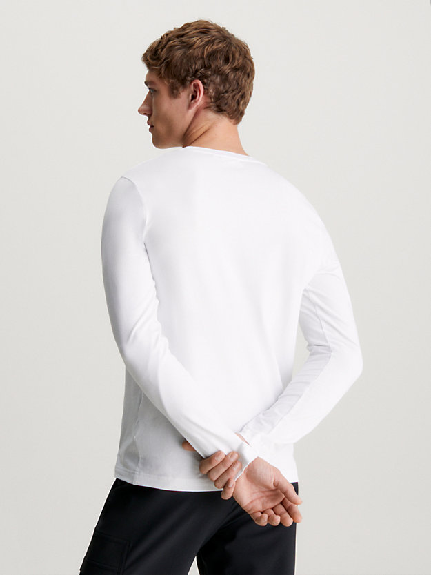 bright white slim stretch long sleeve t-shirt for men calvin klein