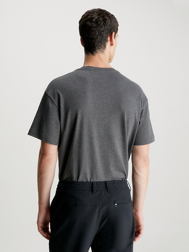 grey embroidered logo t-shirt for men calvin klein