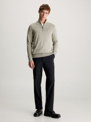 Cotton Silk Zip Neck Jumper Calvin Klein® | K10K112735LEB