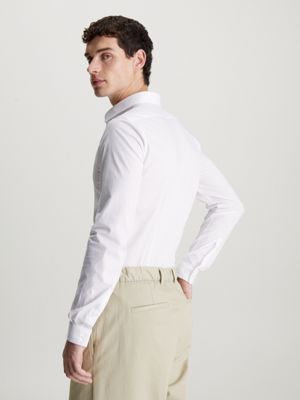 Calvin Klein camicia uomo slim in fantasia grigio