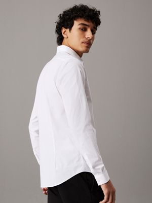 bright white extra slim poplin dress shirt for men calvin klein