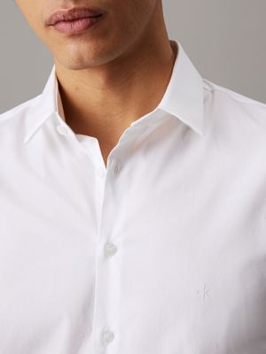 bright white extra slim poplin dress shirt for men calvin klein