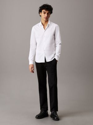 bright white extra slim poplin dress shirt for men calvin klein